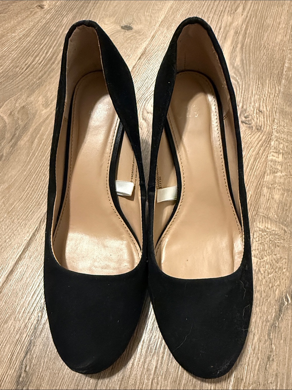 a new day Black Suede Round-Toe wedge
